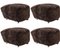 Espresso Smoked Oak Sheepskin the Tired Man Footstools from by Lassen, Set of 4, Image 2