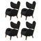 Black Smoked Oak Raf Simons Vidar 3 My Own Chair Lounge Chair from by Lassen, Set of 4 1