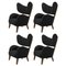 Black Smoked Oak Raf Simons Vidar 3 My Own Chair Lounge Chair from by Lassen, Set of 4, Image 1