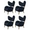 Blue Natural Oak Raf Simons Vidar 3 My Own Chair Lounge Chair from by Lassen, Set of 4 1