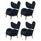 Blue Natural Oak Raf Simons Vidar 3 My Own Chair Lounge Chair from by Lassen, Set of 4, Image 1