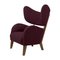 Maroon Smoked Oak Raf Simons Vidar 3 My Own Lounge Chairs from by Lassen, Set of 4 2