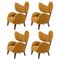 Orange Smoked Oak Raf Simons Vidar 3 My Own Lounge Chair from by Lassen, Set of 4 1