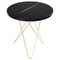 Tall Mini Black Marquina Marble and Brass O Table by Ox Denmarq 1