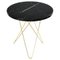 Tall Mini Black Marquina Marble and Brass O Table by Ox Denmarq, Image 1