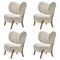 Moonlight Sheepskin Tmbo Lounge Chairs by Mazo Design, Set of 4 1