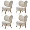 Moonlight Sheepskin Tmbo Lounge Chairs by Mazo Design, Set of 4 2