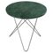 Mini Table d'Appoint O en Marbre Indio Vert et Acier par Ox Denmarq 1