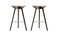 Brown Oak and Stainless Steel Bar Stools from by Lassen, Set of 2 2