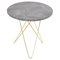 Tall Mini Grey Marble and Brass O Side Table by Ox Denmarq 1