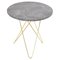 Tall Mini Grey Marble and Brass O Side Table by Ox Denmarq, Image 1