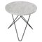 Mini White Carrara Marble and Black Steel O Side Table by Ox Denmarq 1