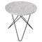 Mini White Carrara Marble and Black Steel O Side Table by Ox Denmarq, Image 1