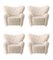Moonlight Sheepskin the Tired Man Lounge Chair from by Lassen, Set of 4, Image 2