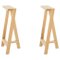 Medium Pausa Oak Stools by Pierre-Emmanuel Vandeputte, Set of 2, Image 1