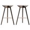 Brown Oak and Copper Bar Stools from by Lassen, Set of 2 1