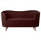 Maroon and Natural Oak Raf Simons Vidar 3 Mingle Sofa from by Lassen 1