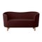 Maroon and Natural Oak Raf Simons Vidar 3 Mingle Sofa from by Lassen 2