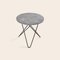 Grey Mini Marble and Black Steel O Table by Ox Denmarq 2