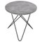 Grey Mini Marble and Black Steel O Table by Ox Denmarq 1