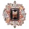 9 Kt Rose Gold and Silver Ring With Topaz Fumé, Emeralds, Yellow Topazs & Diamonds, Image 1