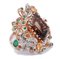 9 Kt Rose Gold and Silver Ring With Topaz Fumé, Emeralds, Yellow Topazs & Diamonds 4