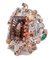 9 Kt Rose Gold and Silver Ring With Topaz Fumé, Emeralds, Yellow Topazs & Diamonds 3