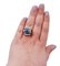 Bague en Or Rose et Blanc 14 Carats avec Saphir, Onyx et Diamants 5