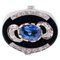 14 Karat Rose and White Gold Ring With Sapphire, Onyx & Diamonds 1