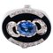 14 Karat Rose and White Gold Ring With Sapphire, Onyx & Diamonds, Image 1