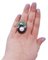 Ring aus 14 Karat Weißgold mit weißer & grauer Perle, Smaragden, Saphiren & Diamanten 5