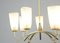 Large Mid-Century Brass & Glass Chandelier, 1960s, Image 3