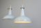 Large Grey Enamel Factory Lights from Benjamin, 1950s 3