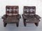 Vintage Brown Leather Armchairs, 1970s, Set of 2 1