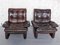 Vintage Brown Leather Armchairs, 1970s, Set of 2, Image 1