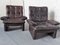 Vintage Brown Leather Armchairs, 1970s, Set of 2 12