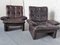 Vintage Brown Leather Armchairs, 1970s, Set of 2, Image 12