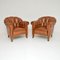 Antique Swedish Leather Club Armchairs, Set of 2, Image 2