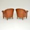 Antique Swedish Leather Club Armchairs, Set of 2, Image 12