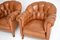 Antique Swedish Leather Club Armchairs, Set of 2, Image 7