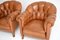 Fauteuils Club Antiques en Cuir, Suède, Set de 2 7