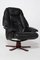 Danish Black Leather Recliner Swivel Chairs by Hjort Knudsen, Set of 2 4
