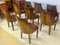 Art Deco Walnut and Walnut Ronce Gondoles Chairs, Set of 8 3