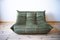 Vintage Khaki Velvet 2-Seat Togo Sofa by Michel Ducaroy for Ligne Roset 1