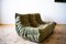 Vintage Khaki Velvet 2-Seat Togo Sofa by Michel Ducaroy for Ligne Roset 7