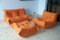 Vintage Orange Living Room Set by Michel Ducaroy for Ligne Roset, 1970s, Set of 3 1
