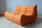 Vintage Orange Living Room Set by Michel Ducaroy for Ligne Roset, 1970s, Set of 3 7