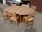 Danish Pitch Pine Chairs and Large Extendable Table by Tage Poulsen for GM Möbler, Set of 7 2