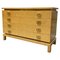 Chest of Drawers in Light Briar Wood with Brass Handles and Profiles, Italy, 1970s 1