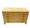 Chest of Drawers in Light Briar Wood with Brass Handles and Profiles, Italy, 1970s 6